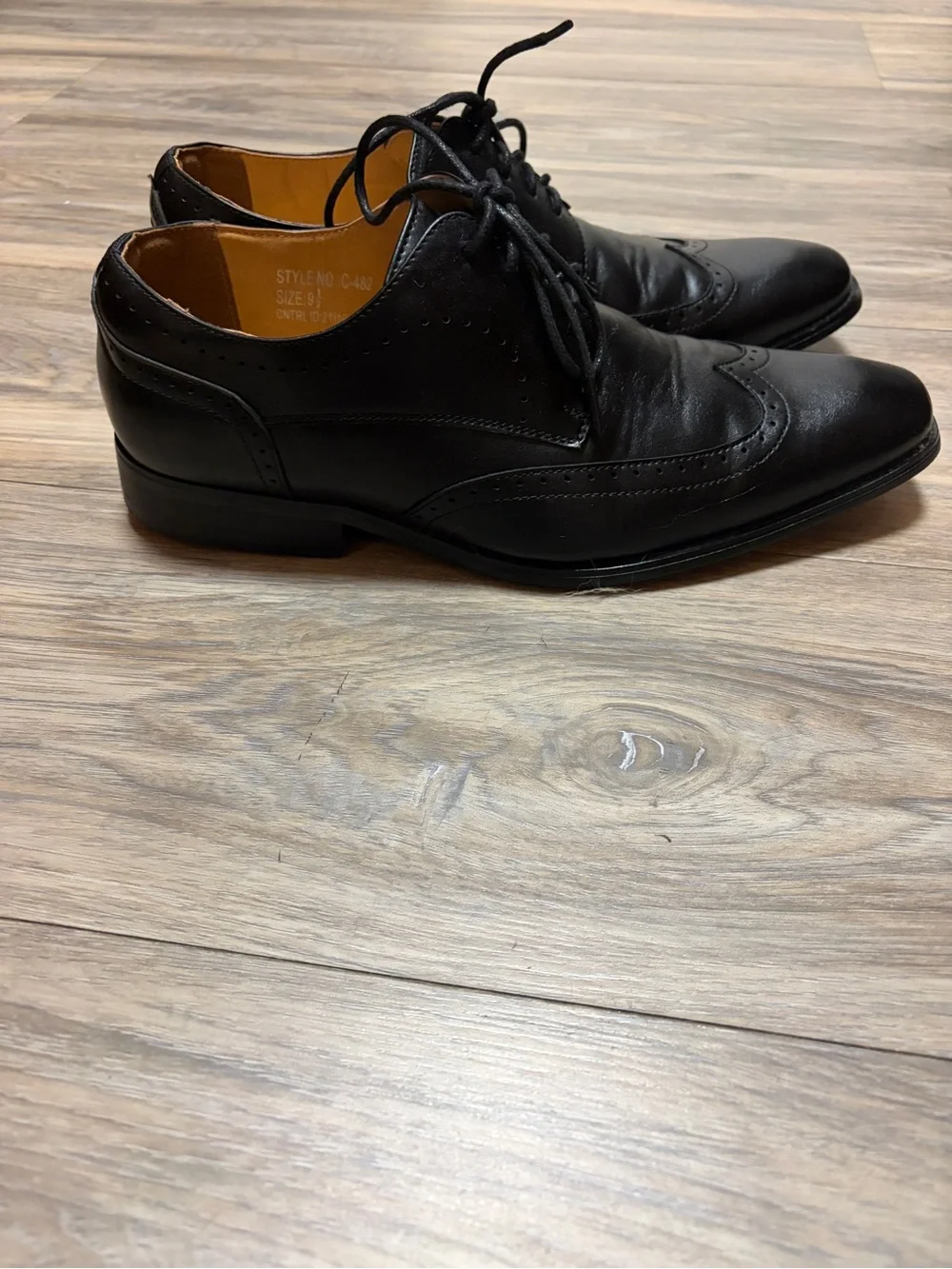 Santino Luciano Vito C-482 Black Wingtip Brogue Oxford Shoes Men’s 9.5